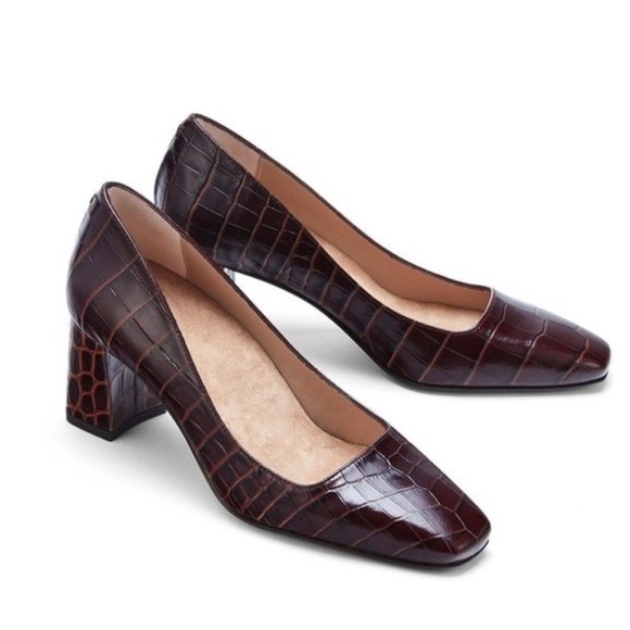 INEZ Frida Mocha Croco Heels in size 9.5 Medium - Picture 1 of 16